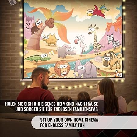 JAGO Ekran do projektora z pilotem, 178 x 178 cm